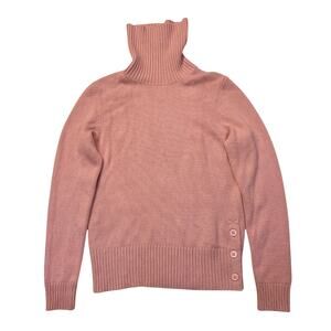 Eric Bompard Cashmere Silk Pink Turtleneck Sweater France